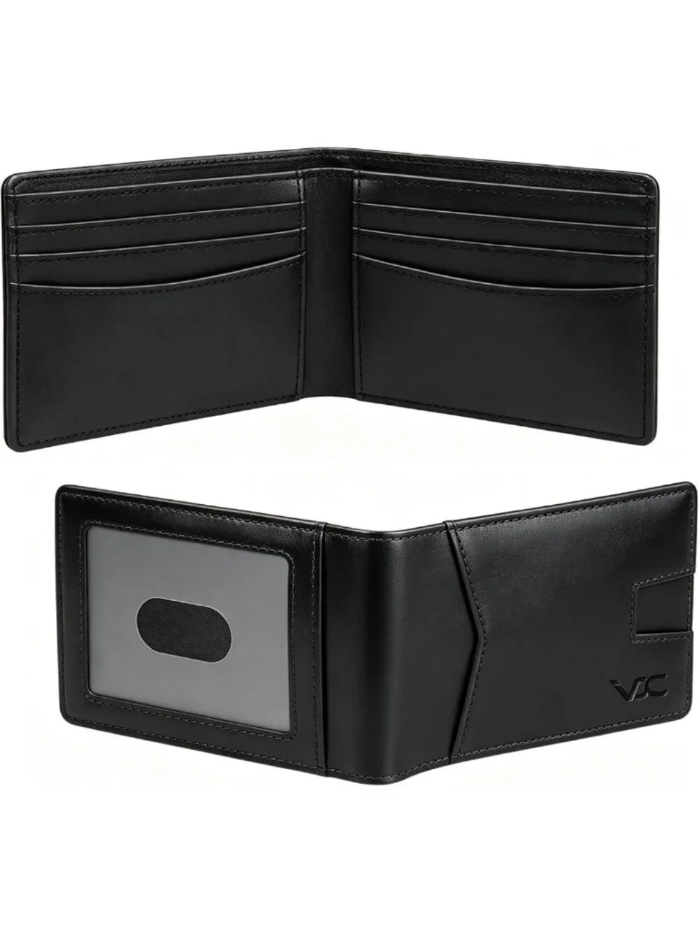 Slim Minimalist RFID Blocking Bifold Wallet for Men - Genuine Leather, ID